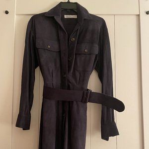 Vintage Calvin Klein Classics suede button-front dress